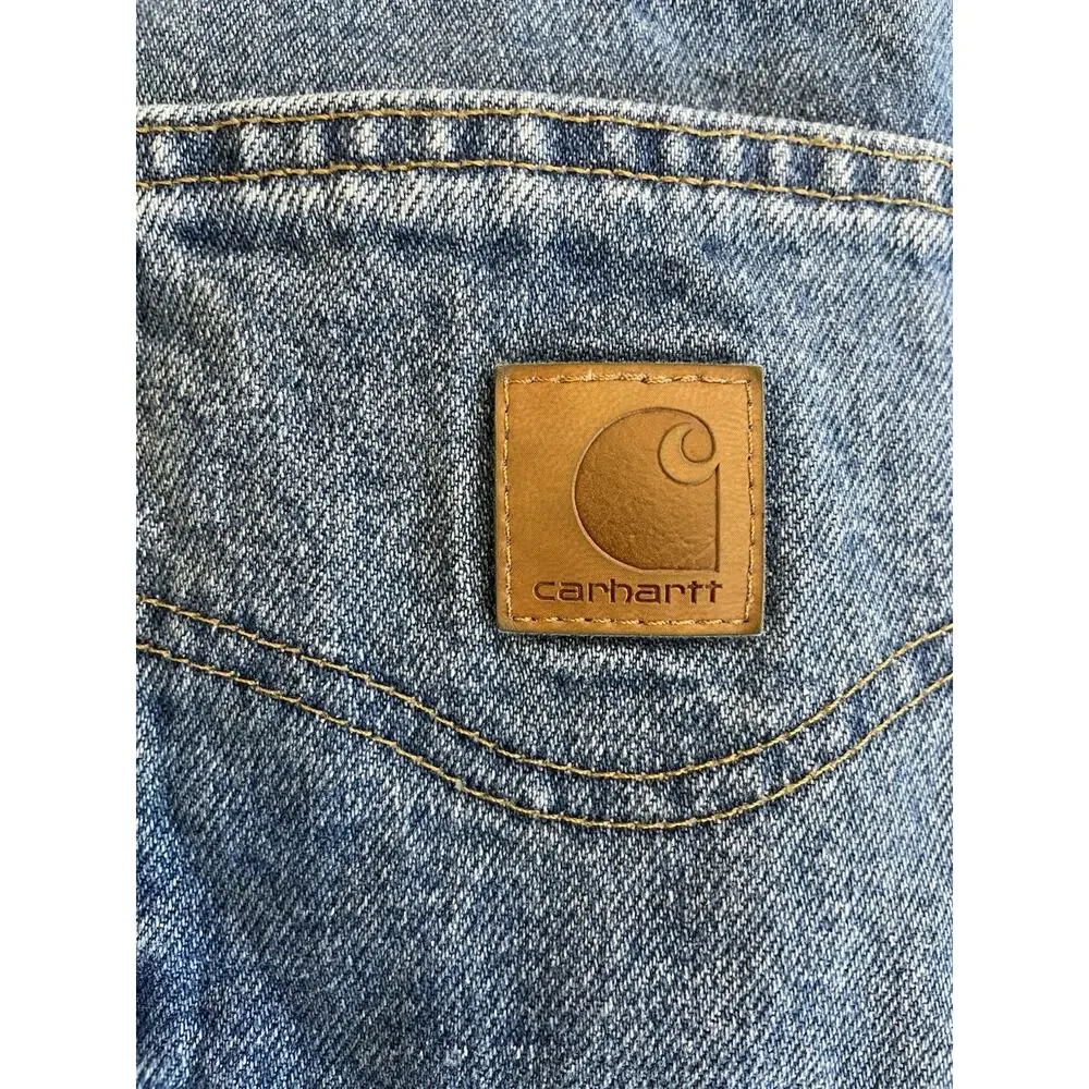 Men Carhartt B18 STW Med Wash Denim Blue Jeans 38 x 36 (Fit: 37 x 35) Straight